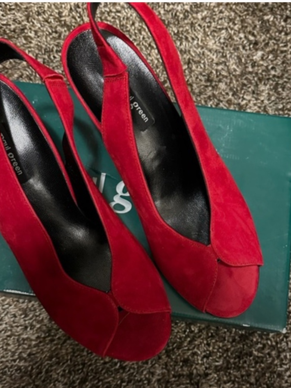Paul Green Vibrant Red Slingback Heels